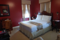 Red guest room at Haynes Bed and Breakfast